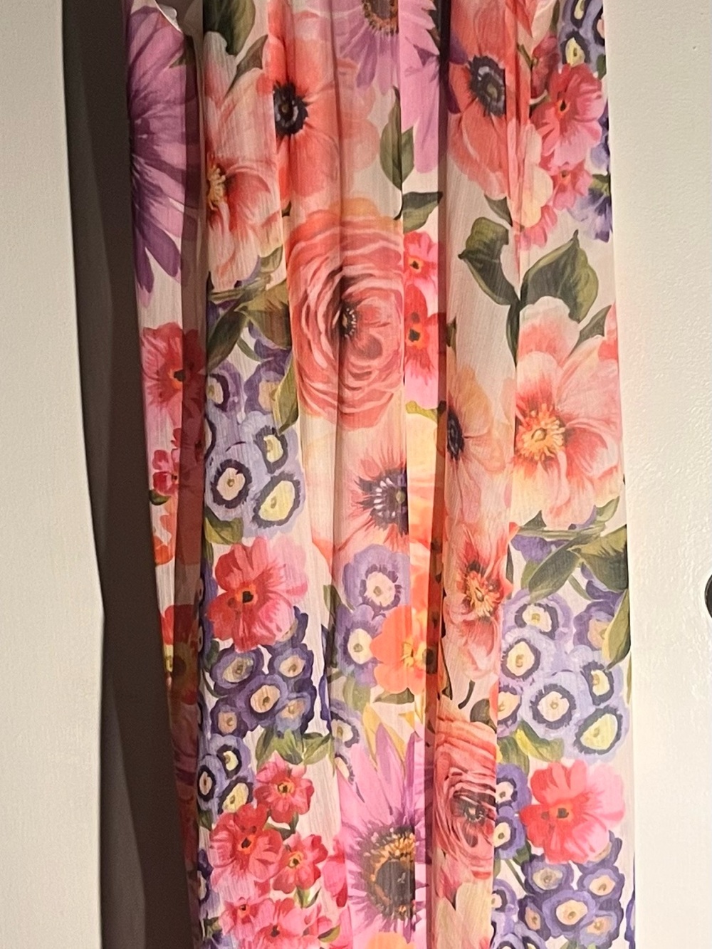 Express Floral Curtain Panel in Pink, Purple & Coral